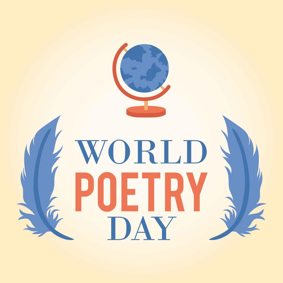 Día Mundial de la Poesía Logo Icon Background ilustración vectorial