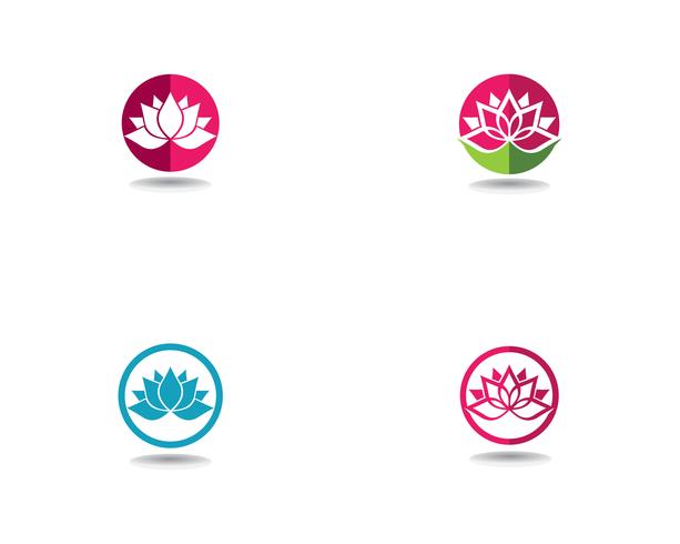 Belleza Vector Lotus flores diseño logo plantilla iconos