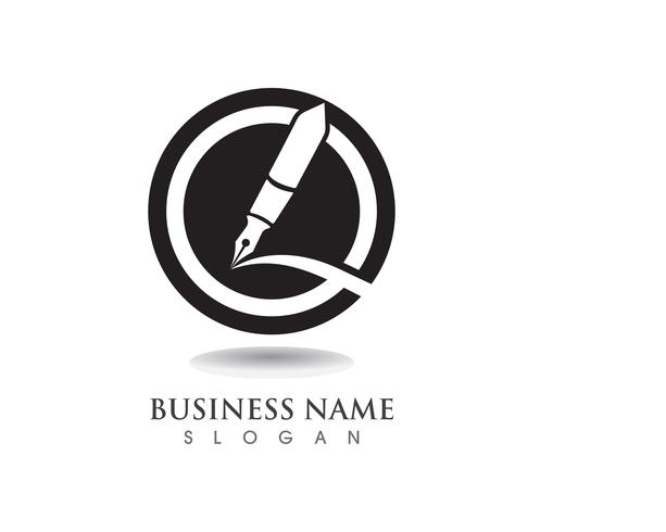 pluma Logo plantilla Vector ilustración negocio
