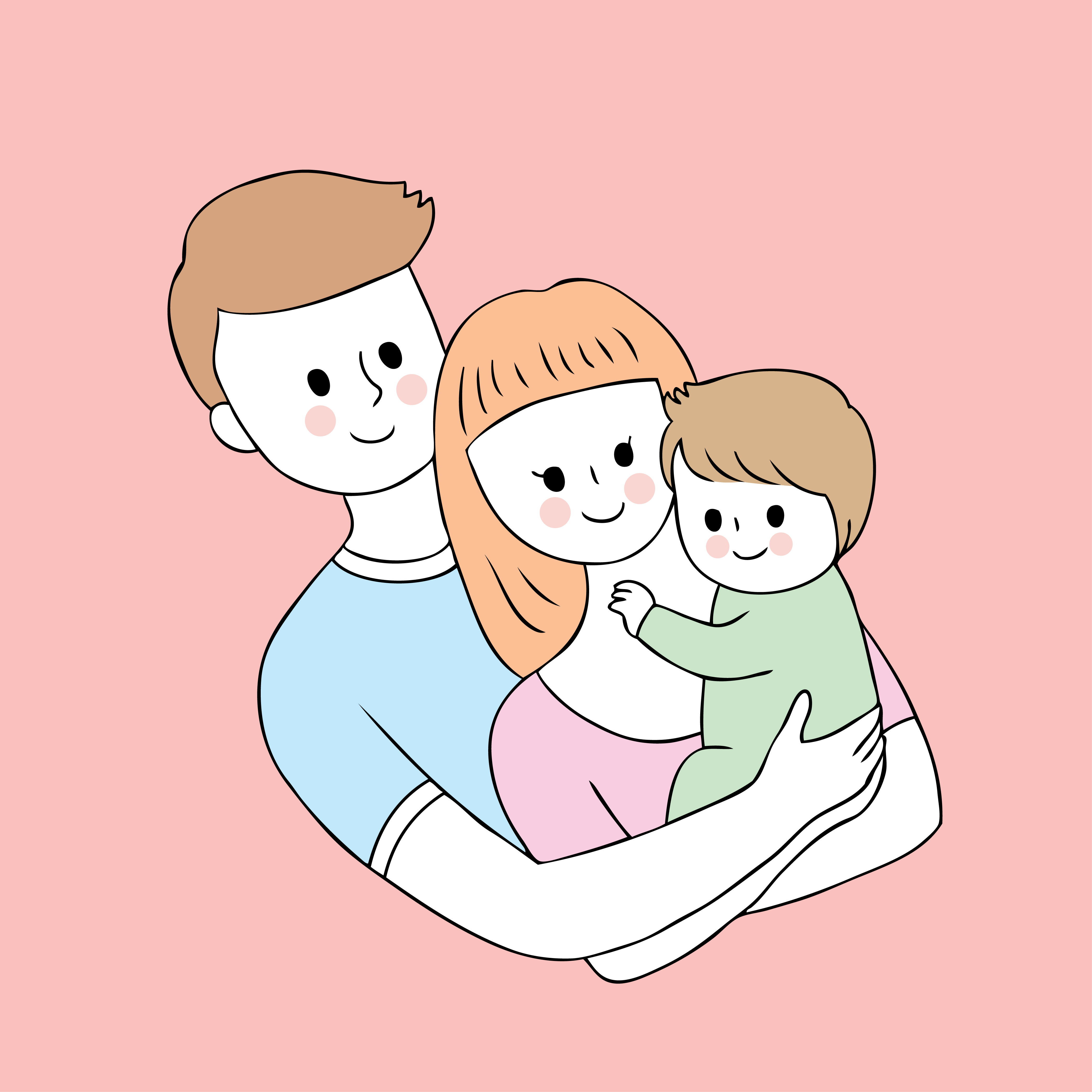  Cartoon  cute parents  and baby vector 622958 Vector Art at 