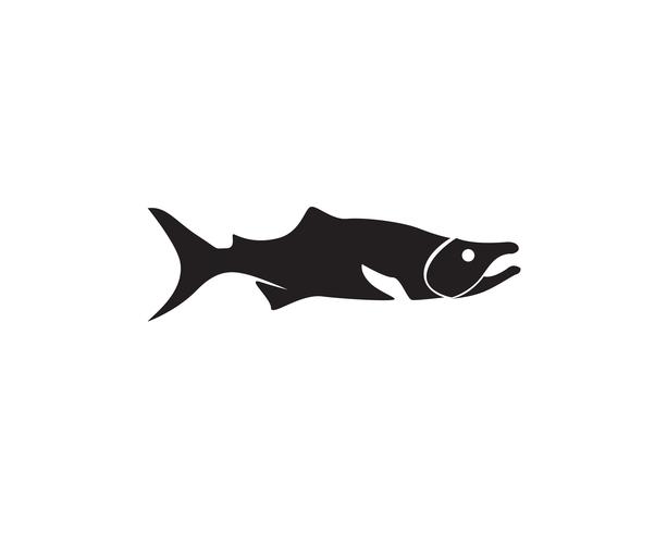 pescado vector silueta plantilla salmón negro