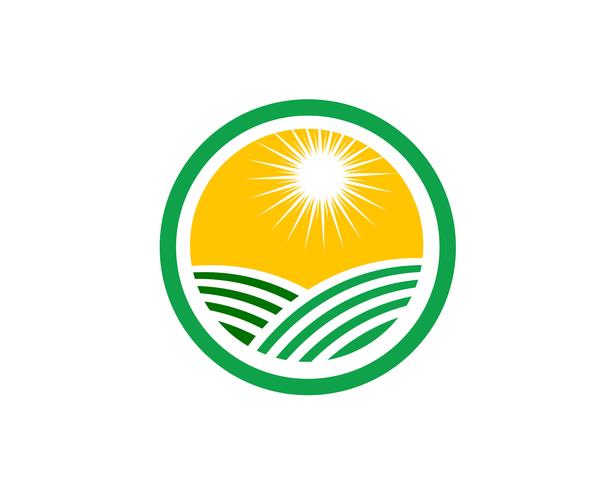 Imagen de vector verde único de plantilla de logotipo empresarial de agricultura