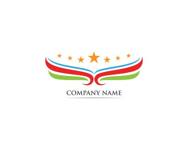 Wing falcon eagle bird logo vector