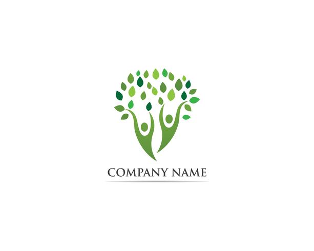 Tree family people logo vector template