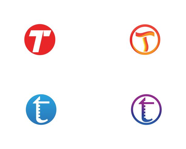 T letras logo y símbolos plantilla de aplicación de iconos vector