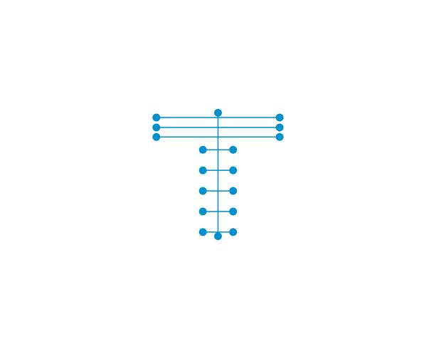 T letras logo y símbolos plantilla de aplicación de iconos vector