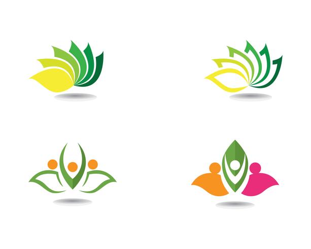 Beauty Vector Lotus flowers design logo Template icons