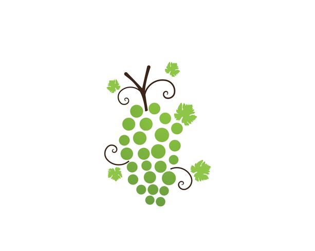 grape purple and green vector illustration