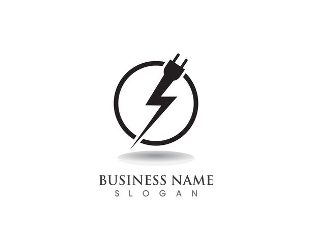 Flash logo y simbolos de cable de potencia vector