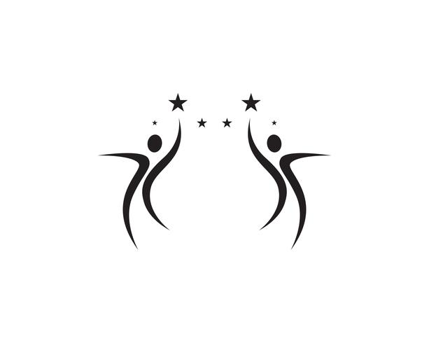 people success star logo and symbols vector