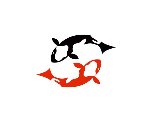 Koi fish logo y símbolos vector iconos de plantilla