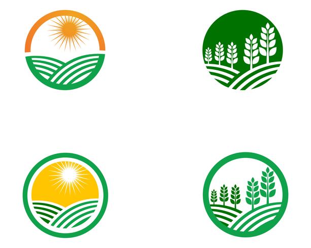 Imagen de vector verde único de plantilla de logotipo empresarial de agricultura