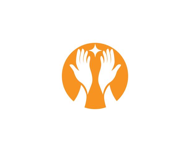 Hand care logo and symbol vector 