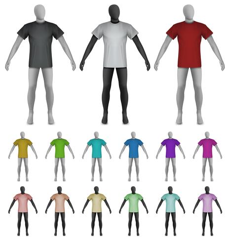 Plain t-shirt on mannequin torso template vector