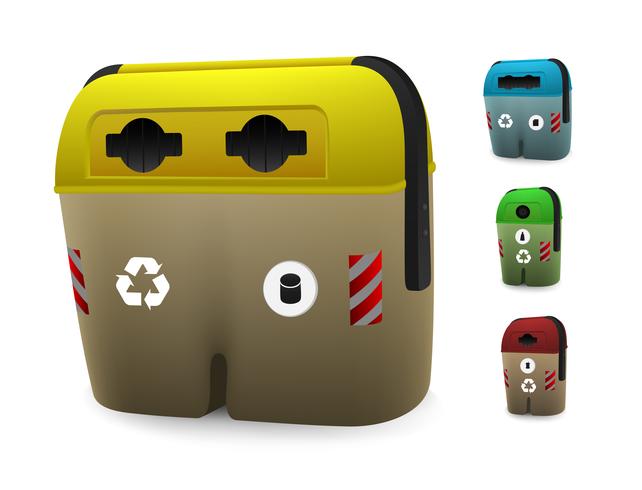 Conjunto de cubo de basura vector