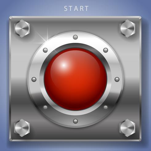 Big red round button ignition vector