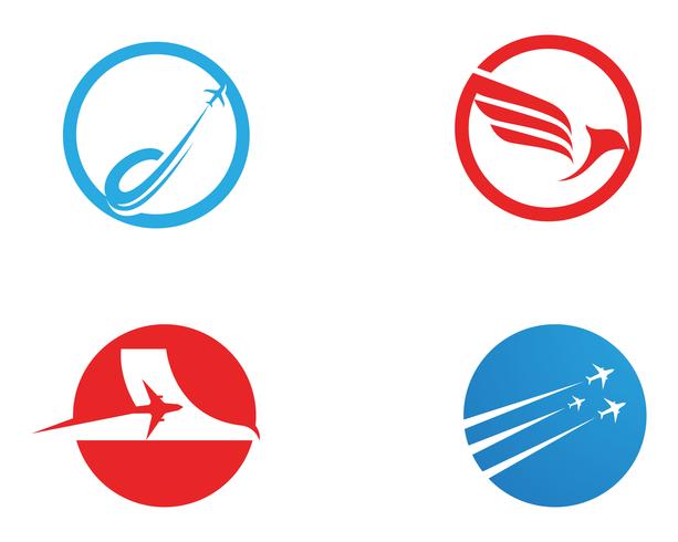 Airplane fly logo and symbols vector template 