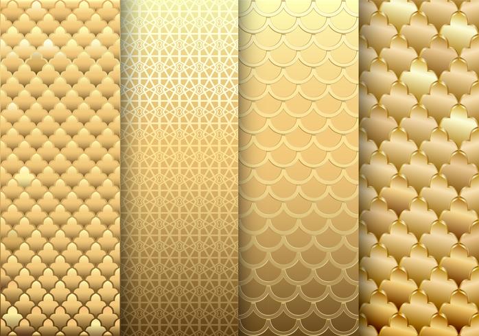 conjunto de fondos de texturas de oro vector