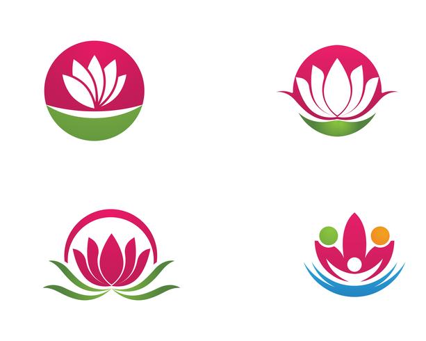 Belleza Vector Lotus flores diseño logo icono de plantilla - Vector