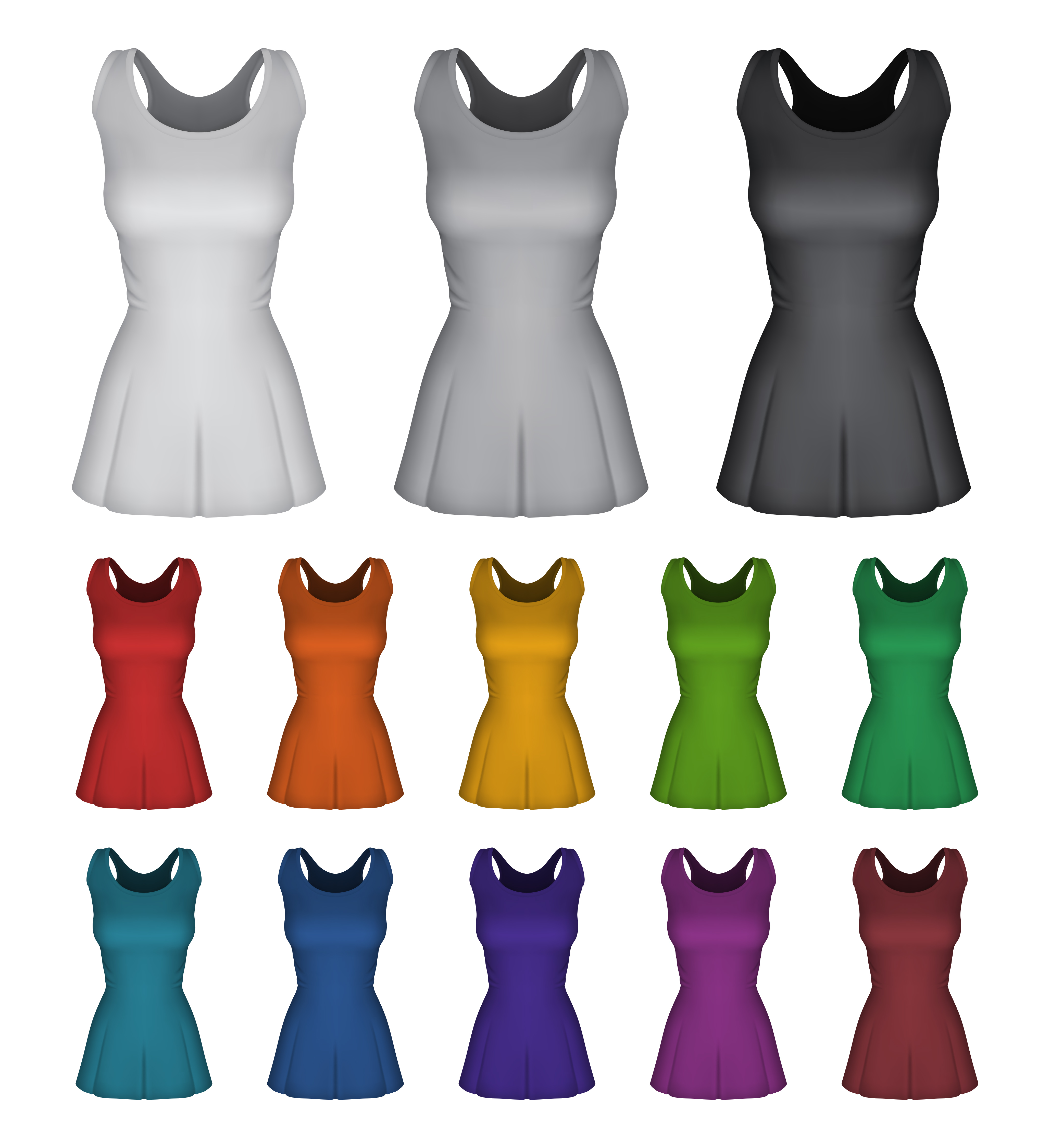Plain Female Netball Dress Template Isolated On White Vector Art At Vecteezy