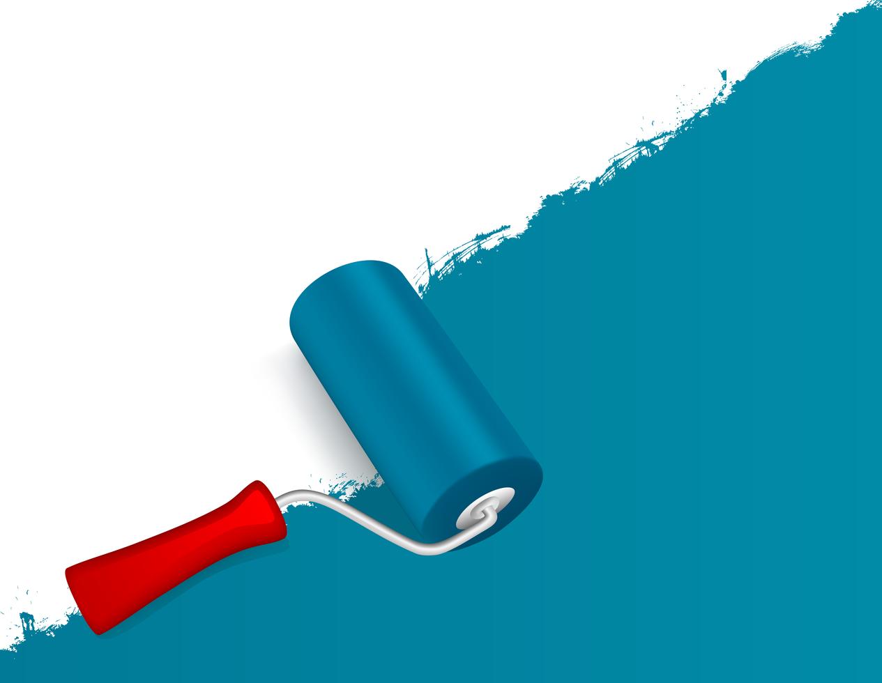 Paint roller with redecorated wall 623744 Vector Art at Vecteezy