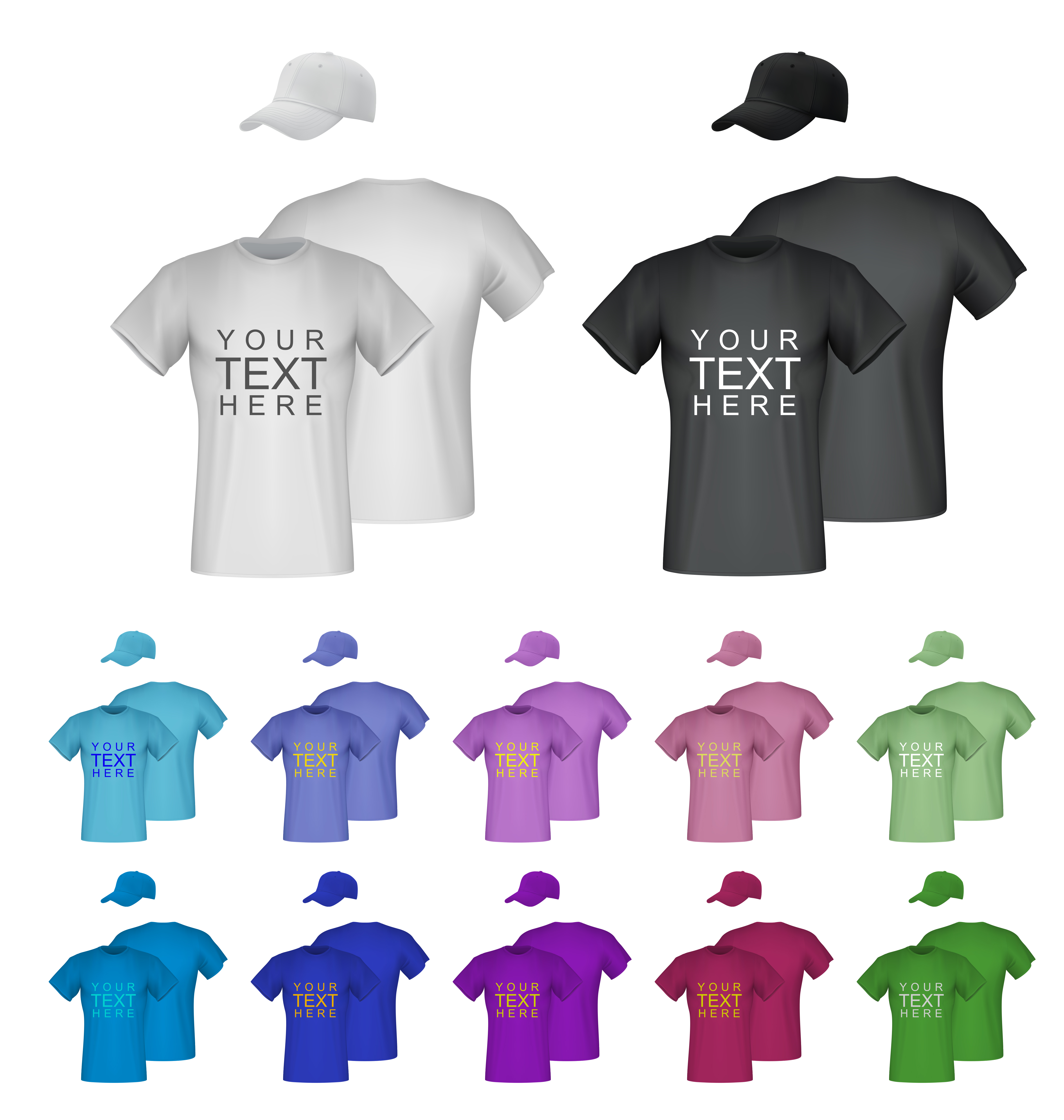 Download Plain male t-shirt templates. Isolated background. Back ...