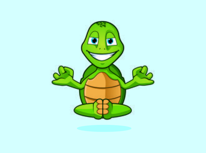 zen yoga Turtle Monk character logo mascot designs vector