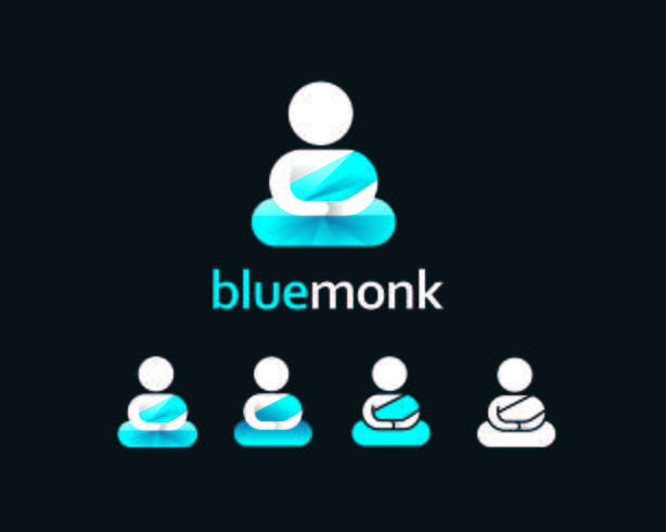 simple Flat Monk Icon logo Designs vector