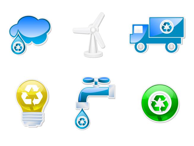 Recyclable icons set vector