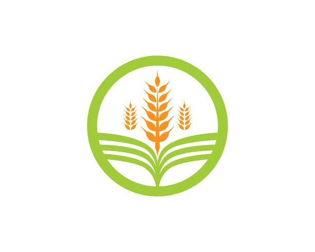 Imagen de vector verde único de plantilla de logotipo empresarial de agricultura