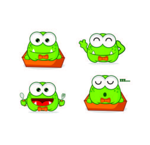 Cute Monster Character mascot logo designs vector