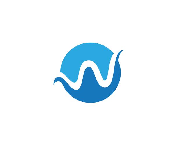 W Letter Water wave Logo Template vector illustration
