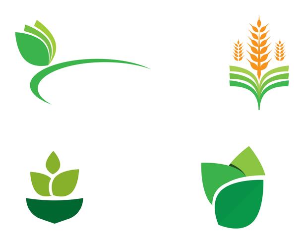 Imagen de vector verde único de plantilla de logotipo empresarial de agricultura