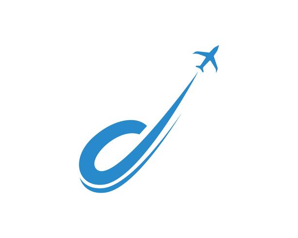 Airplane fly logo and symbols vector template