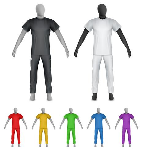 Plain t-shirt and sweatpants on mannequin template vector