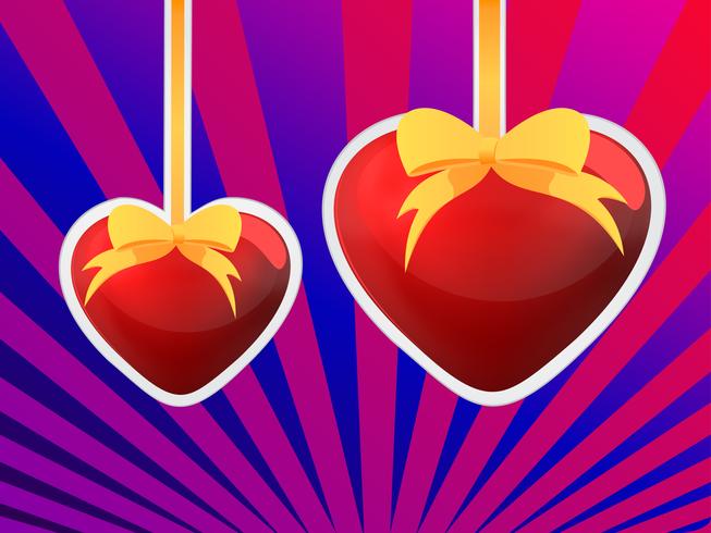 Dos corazones - Día de San Valentín vector