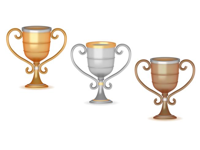 Winner cups isolated on white vector