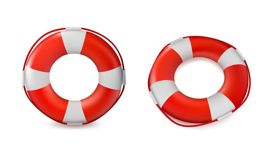 Lifebuoys isolated on white background vector