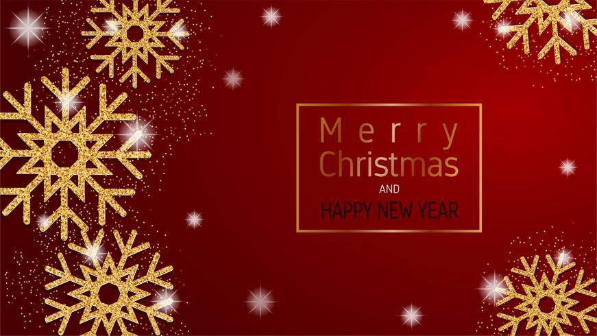 Merry Christmas and Happy new year greeting card vector