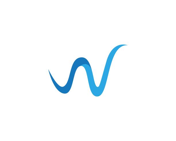 W Letter Water wave Logo Template vector illustration