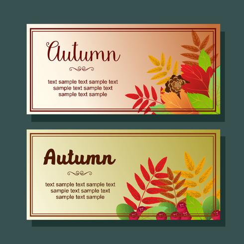 foliage autumn horizontal banner vector