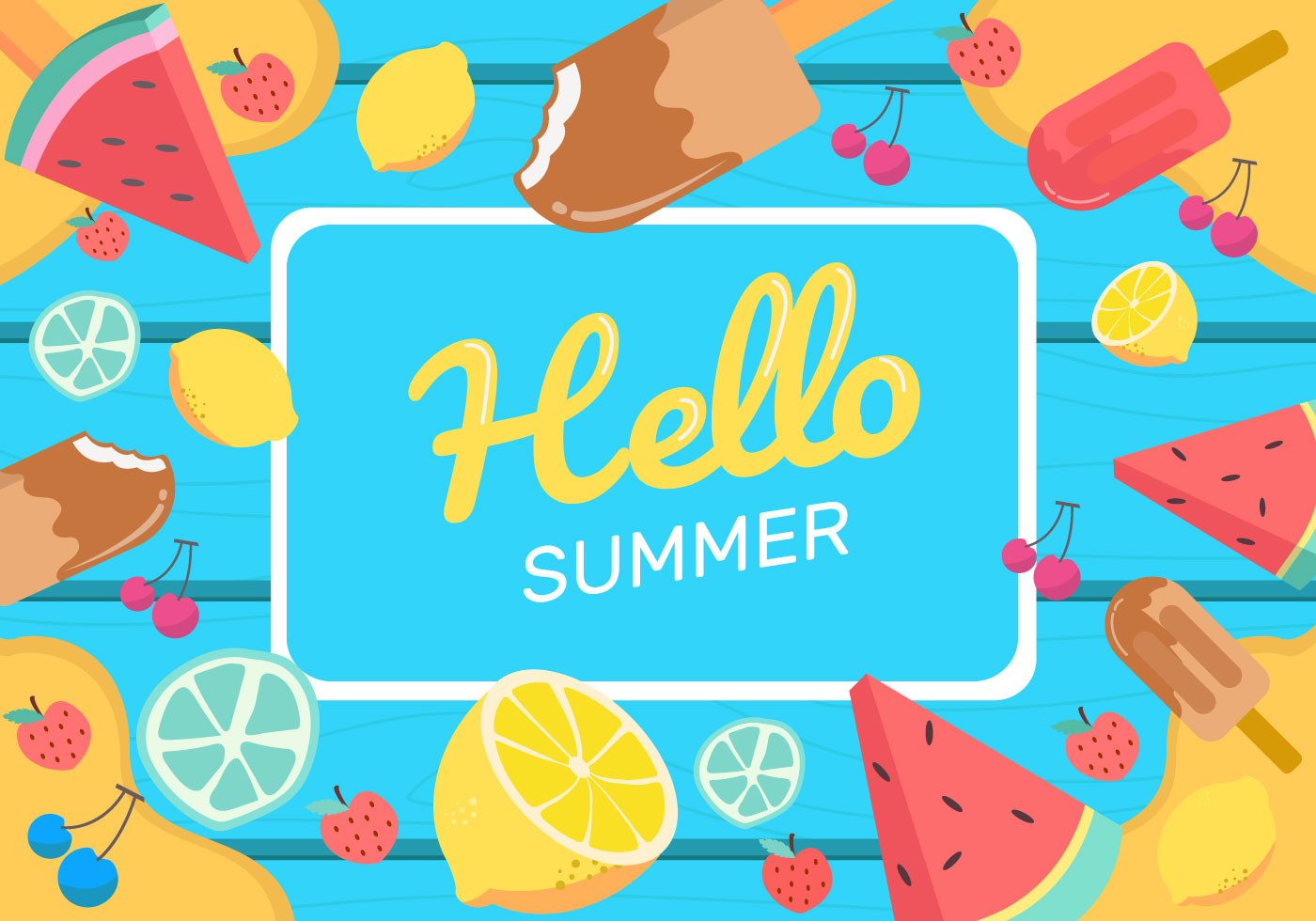 Summer Food Background Vector Illustration 624015 Vector Art at Vecteezy