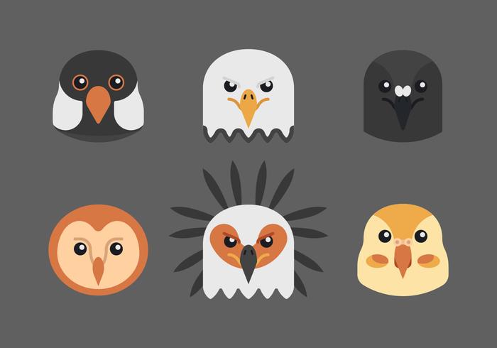 Conjunto de caras de animales vector