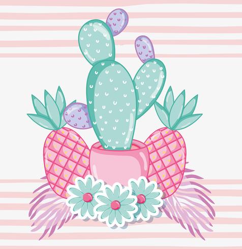 Punchy pastels cactus vector