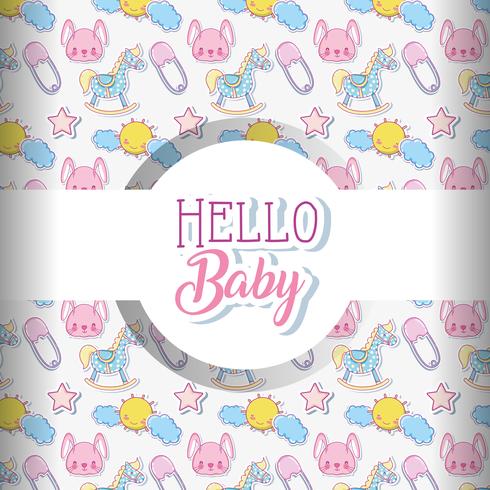 Baby love pattern background vector