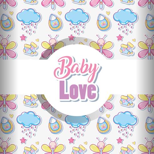 Baby love pattern background vector