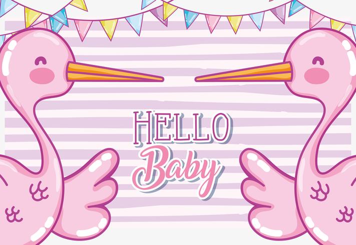 Hola tarjeta baby shower vector