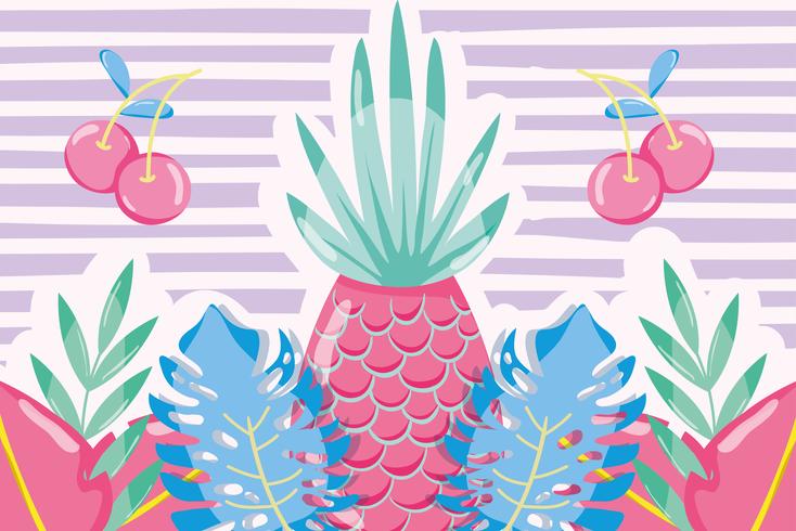 Punchy pastel fruits vector
