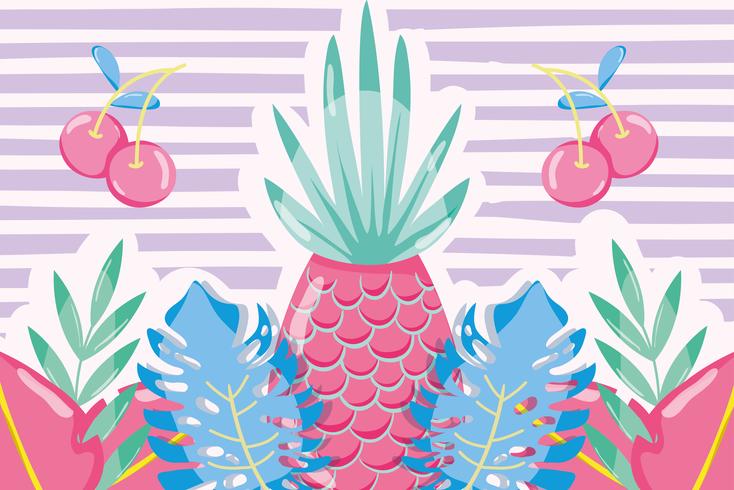 Punchy pastel fruits vector