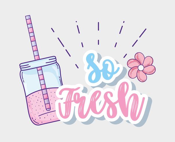 So fresh summer juice cartoon vector